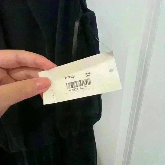 B.Darlin Navy Blue Chiffon Pleated Gown Size 5/6 NWT - Picture 9 of 13